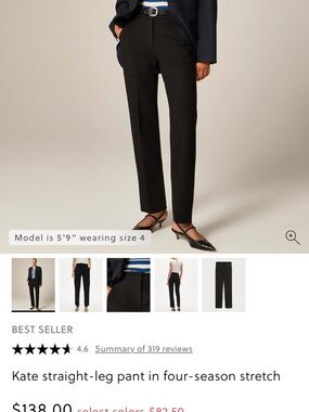 J crew  navyStraight-Leg Dress Pants